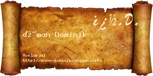 Ámon Dominik névjegykártya